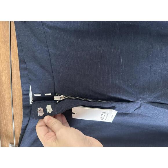 NWT Aritzia The Limitless Linen Wide Leg Pants in Dark Night Navy Women’s size 8 - Picture 3 of 15